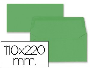Sobre americano de color verde acebo 110x220mm